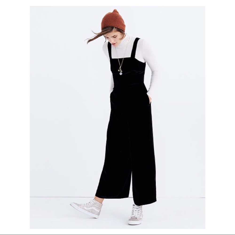 Madewell Crushed Velvet Wide Leg Jumpsuit